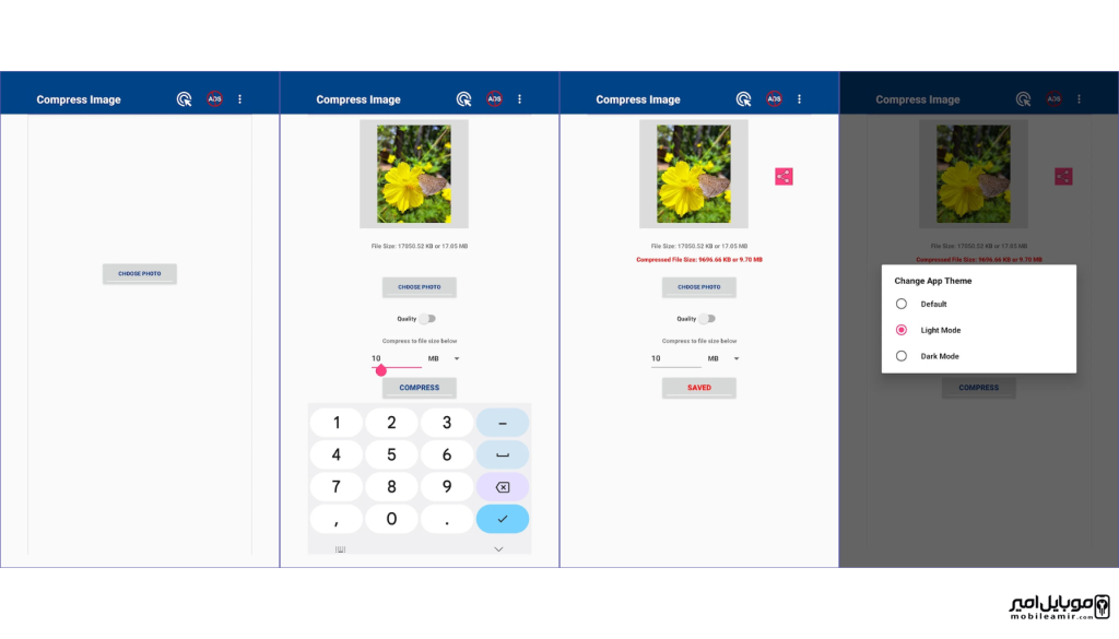 موبایل امیر-کم کردن حجم عکس برای واتساپ، سایت و ایمیل در اندروید و آیفون